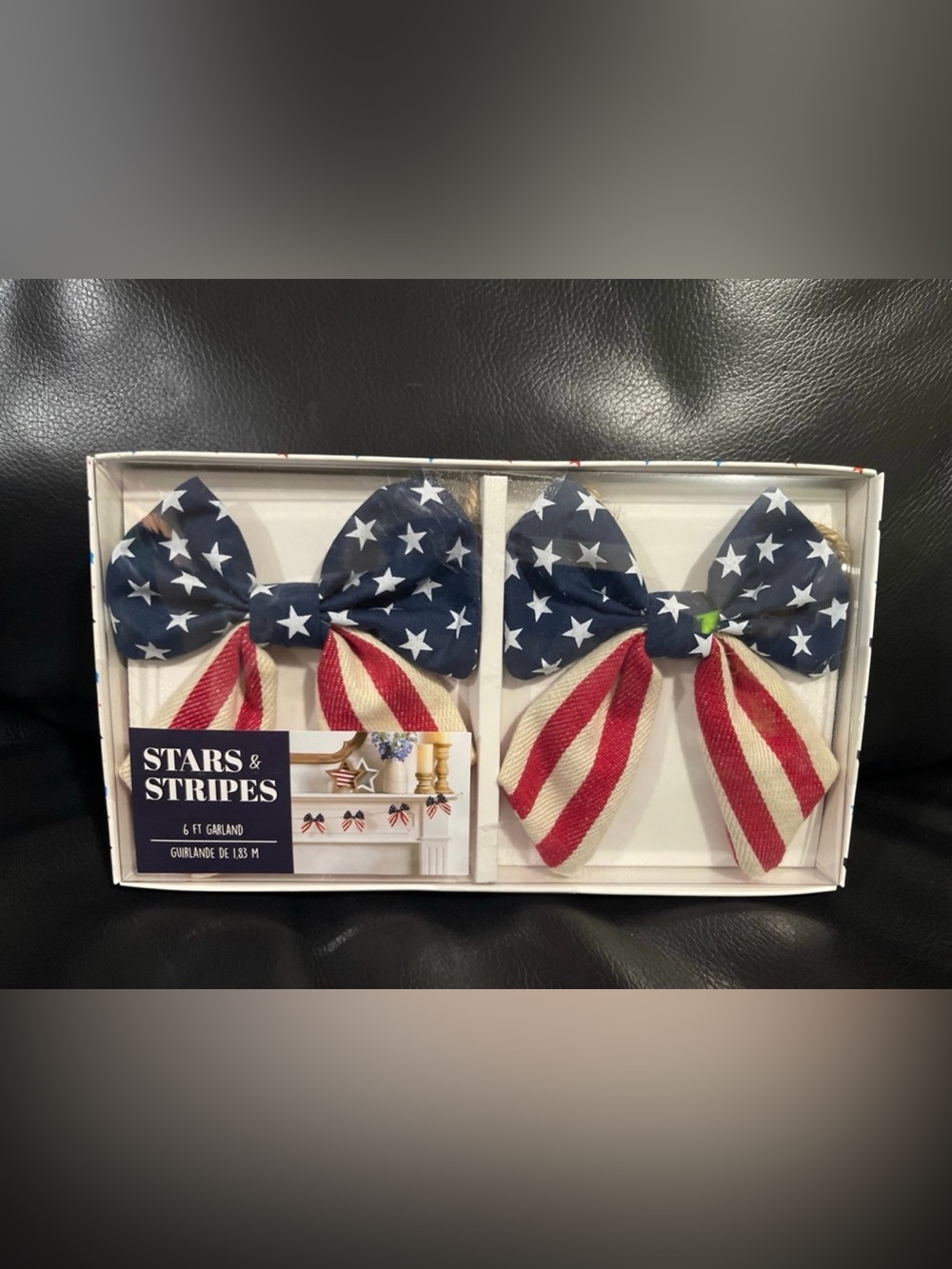 Stars and Stripes Patriotic Garland Bows - Patriotic Bows Garland